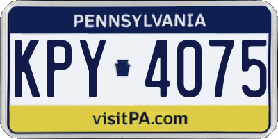 PA license plate KPY4075