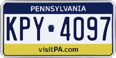 PA license plate KPY4097