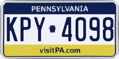 PA license plate KPY4098