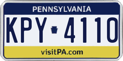 PA license plate KPY4110