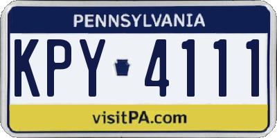 PA license plate KPY4111