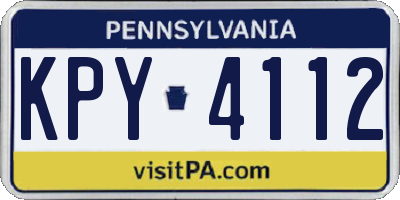 PA license plate KPY4112