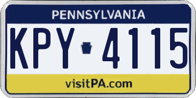 PA license plate KPY4115