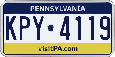 PA license plate KPY4119