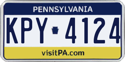 PA license plate KPY4124
