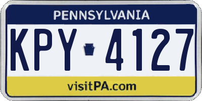 PA license plate KPY4127