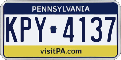 PA license plate KPY4137