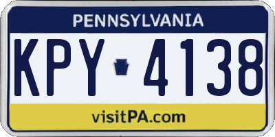 PA license plate KPY4138