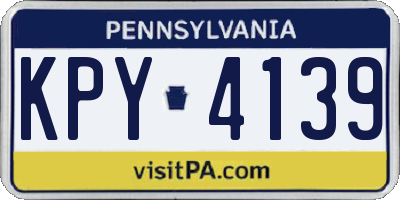 PA license plate KPY4139