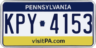 PA license plate KPY4153