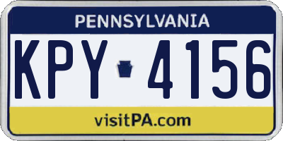 PA license plate KPY4156