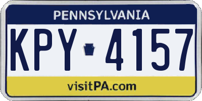 PA license plate KPY4157