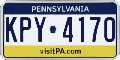 PA license plate KPY4170