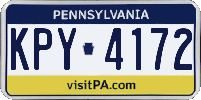 PA license plate KPY4172