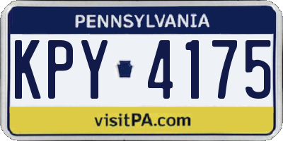 PA license plate KPY4175