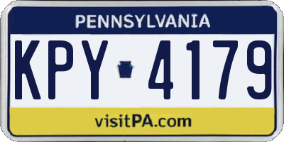 PA license plate KPY4179
