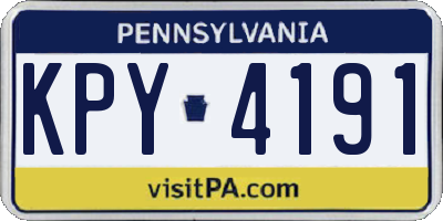 PA license plate KPY4191