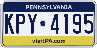 PA license plate KPY4195