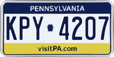 PA license plate KPY4207