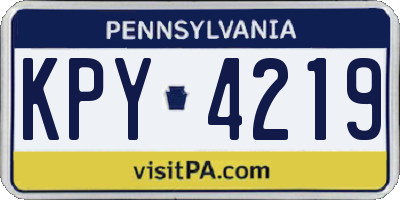 PA license plate KPY4219