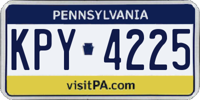 PA license plate KPY4225