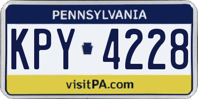 PA license plate KPY4228