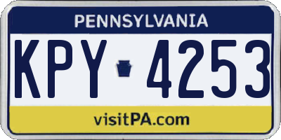 PA license plate KPY4253