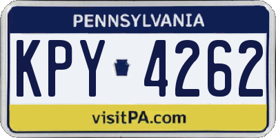 PA license plate KPY4262