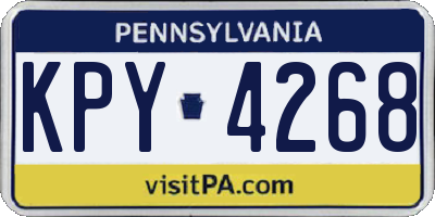 PA license plate KPY4268