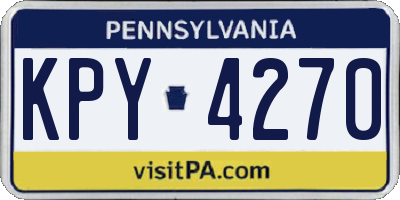 PA license plate KPY4270