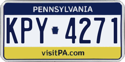 PA license plate KPY4271