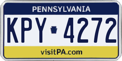 PA license plate KPY4272