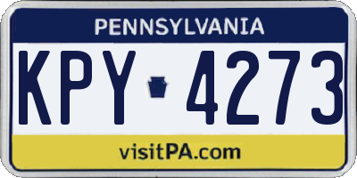 PA license plate KPY4273