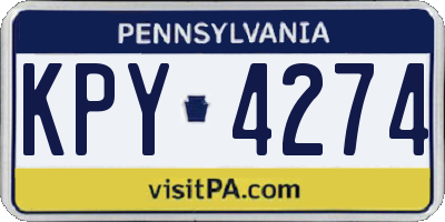 PA license plate KPY4274