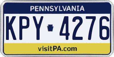 PA license plate KPY4276