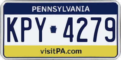 PA license plate KPY4279