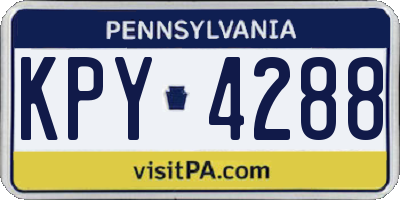PA license plate KPY4288