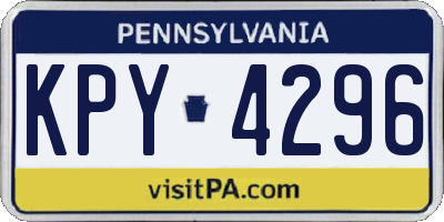 PA license plate KPY4296