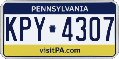 PA license plate KPY4307