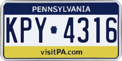 PA license plate KPY4316