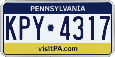 PA license plate KPY4317