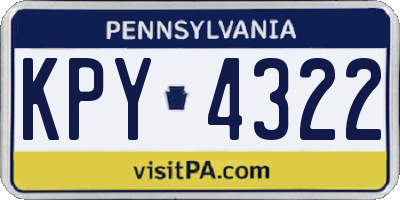 PA license plate KPY4322