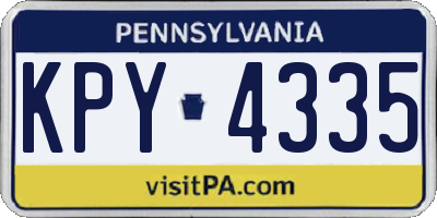 PA license plate KPY4335