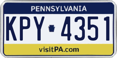 PA license plate KPY4351