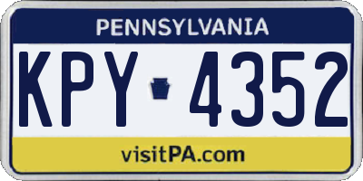 PA license plate KPY4352