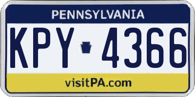 PA license plate KPY4366