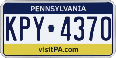PA license plate KPY4370