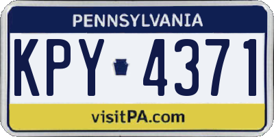 PA license plate KPY4371