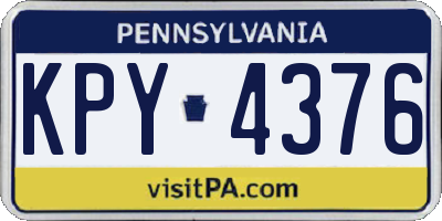 PA license plate KPY4376