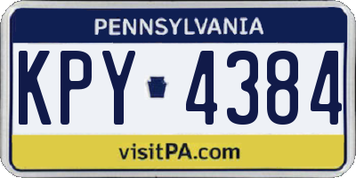 PA license plate KPY4384